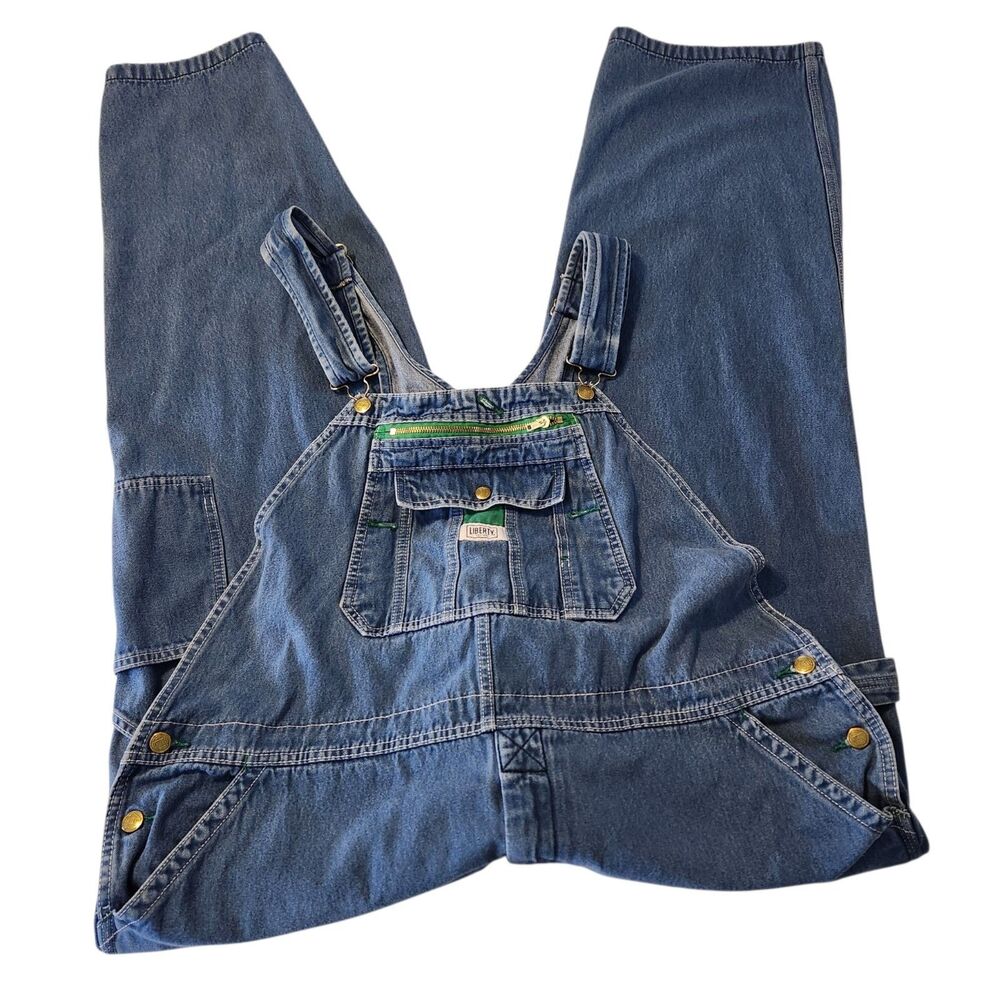 Liberty Men's 48/30 Blue Denim Bib Overalls Workwear Grunge Skater Farmer